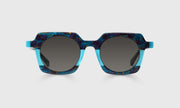 10 - Teal and Indigo Mosaic with Gold Flecked Front and Temples