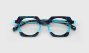 10 - Teal and Indigo Mosaic with Gold Flecked Front and Temples