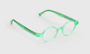 17 - Vibrantly Lime Green Crystal Front and Temples