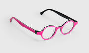 45 - Layered Electric Pink, White, and Black Front and Temples