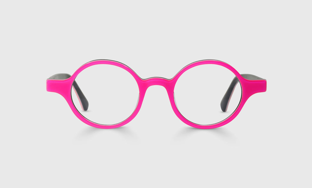 [45 - Layered Electric Pink, White, and Black Front and Temples]