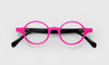 [45 - Layered Electric Pink, White, and Black Front and Temples]