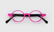 45 - Layered Electric Pink, White, and Black Front and Temples