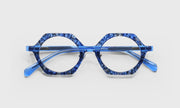 59 - Blue Pattern Front with Blue Crystal Temples