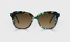 [59 - Brown & Teal Chop Front with Teal Crystal Temples]