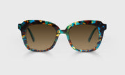 59 - Brown & Teal Chop Front with Teal Crystal Temples