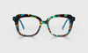 [59 - Brown & Teal Chop Front with Teal Crystal Temples]