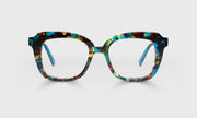 59 - Brown & Teal Chop Front with Teal Crystal Temples