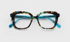 [59 - Brown & Teal Chop Front with Teal Crystal Temples]