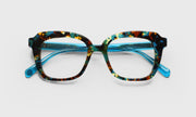 59 - Brown & Teal Chop Front with Teal Crystal Temples