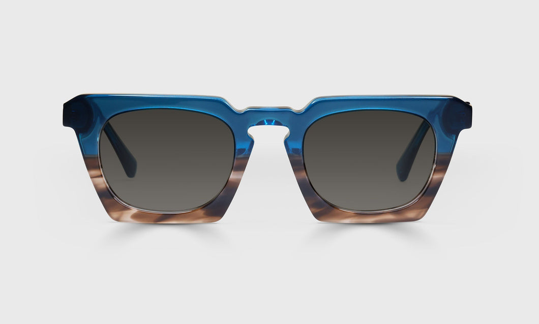 [50 - Blue to Tortoise Fade Front with Blue Crystal Temples]