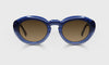 [59 - Blue to Stripe Fade Front with Blue Crystal Temples]