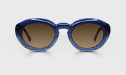 59 - Blue to Stripe Fade Front with Blue Crystal Temples