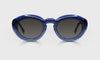 [59 - Blue to Stripe Fade Front with Blue Crystal Temples]