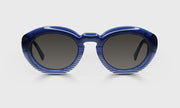 59 - Blue to Stripe Fade Front with Blue Crystal Temples