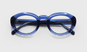 59 - Blue to Stripe Fade Front with Blue Crystal Temples