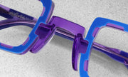 15 - Dimensional Cut-Outs of Azure on Top of Crystal Violet