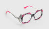 [00 - Black Ink Blots Married with Hot Pink and Intricate Stainless Steel Temples]