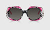 [00 - Black Ink Blots Married with Hot Pink and Intricate Stainless Steel Temples]