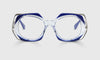 [10 - Decorative Cobalt and Clear Corners Matched with Intricate Stainless Steel Temples]