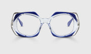 10 - Decorative Cobalt and Clear Corners Matched with Intricate Stainless Steel Temples