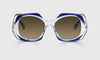 [10 - Decorative Cobalt and Clear Corners Matched with Intricate Stainless Steel Temples]