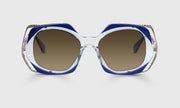 10 - Decorative Cobalt and Clear Corners Matched with Intricate Stainless Steel Temples