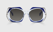 10 - Decorative Cobalt and Clear Corners Matched with Intricate Stainless Steel Temples