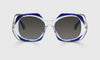 [10 - Decorative Cobalt and Clear Corners Matched with Intricate Stainless Steel Temples]