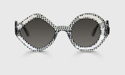 00 - Black-Dotted Crystal Front and Temples Disrupted by Clear Shapes