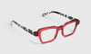 [45 - Magenta Crystal Front and Black-White Spotted Temples]