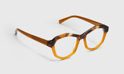 77 - Amber Tortoise with Gold Front and Gold Temples