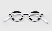 00 - Black and White Stripe Front and White Temples