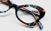 59 - Teal and Brown Plaid Front and Temples