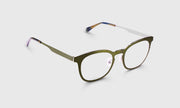 17 - Satin Matte Olive Metal Front and Temples