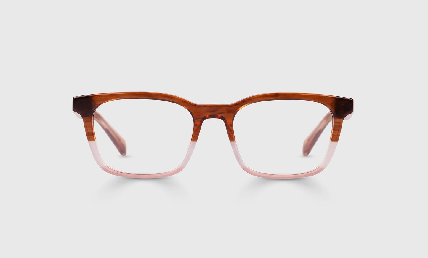 [88 - Walnut, Grey, and Blush Crystal Front and Blush Temples]