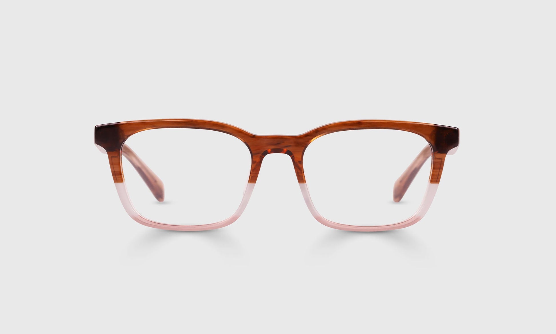 [88 - Walnut, Grey, and Blush Crystal Front and Blush Temples]