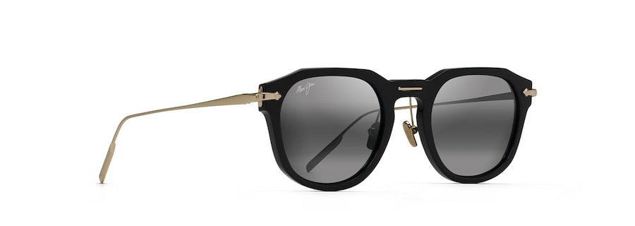 [Neutral Grey Lenses, Black With Gold Frame]