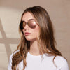 [22k Rose Gold & Rose Gold Non-Polarized Mirror Nylon Lens]