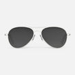 Satin Silver &amp; Coastal Gray Polarized Gradient Nylon Lens