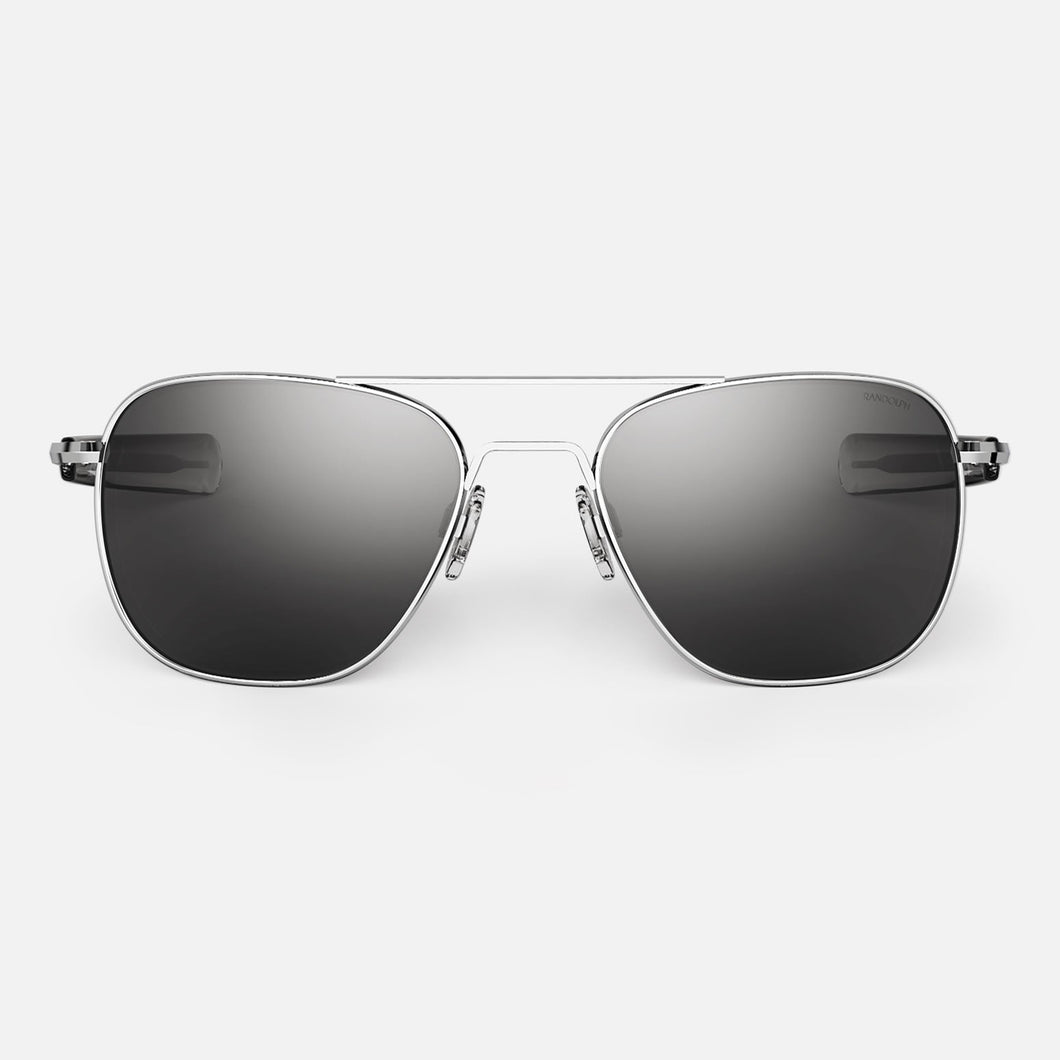 [Bright Chrome & American Gray Non-Polarized Glass Lens]