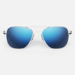 Matte Chrome & Atlantic Blue Polarized Mirror Nylon Lens