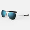 [Matte Chrome & Cobalt Polarized Glass Lens]