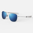 Matte Chrome & Atlantic Blue Polarized Mirror Nylon Lens