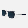 [Matte Chrome & Blue Sapphire Inlay & Slate Polarized Gradient Nylon Lens]