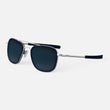 Matte Chrome & Blue Sapphire Inlay & Slate Polarized Gradient Nylon Lens