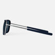 Matte Chrome & Blue Sapphire Inlay & Slate Polarized Gradient Nylon Lens