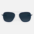 Matte Chrome & Blue Sapphire Inlay & Slate Polarized Gradient Nylon Lens