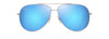 [Blue Hawaii Lenses, Shiny Silver With Blue & Green Frame]