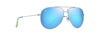 [Blue Hawaii Lenses, Shiny Silver With Blue & Green Frame]